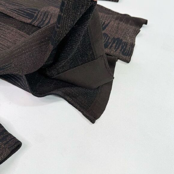 Ming Wang Long Jacket Womens Large Open Front Brown Shimmer Classy - Picture 7 of 8